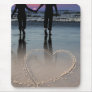Lovers Holding Hands Walking into the Beach Sunset Mouse Pads