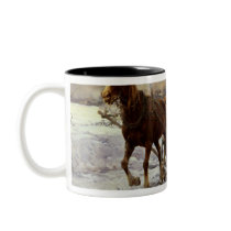 Lovers in a sleigh mugs