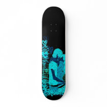 lovers in blue skateboard deck
