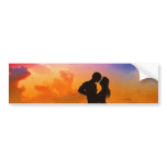 Lovers Kissing at Sunset on the Beach bumper stickers