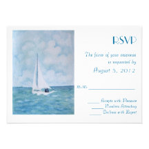 Lovers on a sailboat - RSVP Custom Invitations