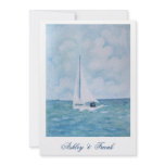 Lovers on a sailboat -  wedding invitation