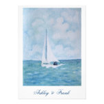 Lovers on a sailboat -  wedding invitation
