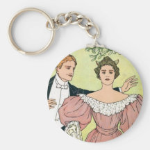 Lovers under the Mistletoe Keychains