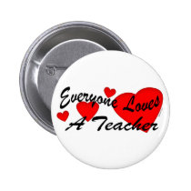 Loves a Teacher Button buttons