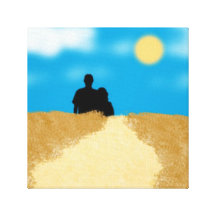Loving Couple Silhouette Canvas Print