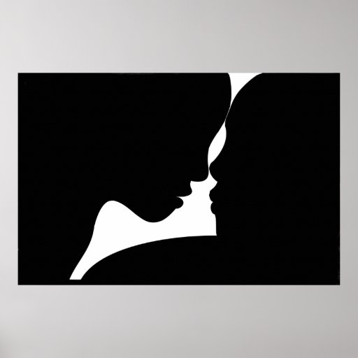 Loving Couple Silhouette Print