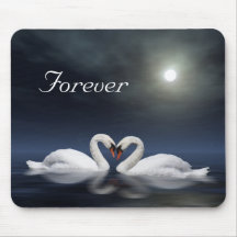 Loving swans mouse pad