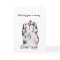 Loving You Wrong Cartoon Rabbit Valentines Card