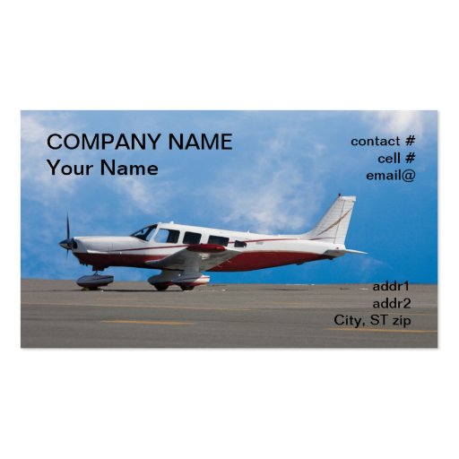 low wing light aircraft business card