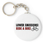 Lower Emissions Ride A Bike keychains