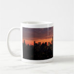 Lower Manhattan Skyline at Twilight, Pink Sky A1 Coffee Mug