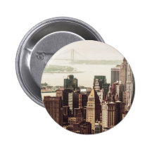 Lower Manhattan Skyline - View from Midtown Buttons