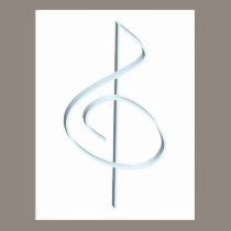 Lt. Blue Brushstroke Treble Clef postcards
