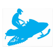 LT-Blue-Snowmobiler Post Card