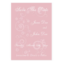 Lt Pink Swirls Save The Date Profile Card Business Card Templates
