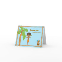 Luau Boy with Dark Hair Thank You Card