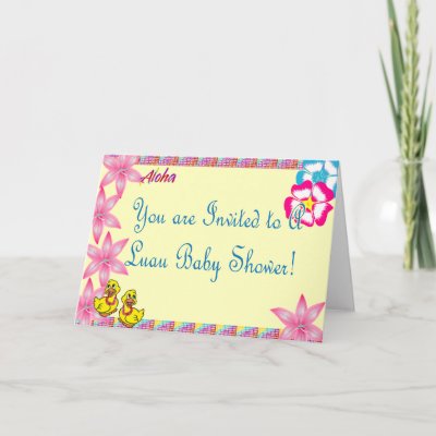 Coed Baby Shower Invites on Luau Ducky Baby Shower Invitation Greeting Card   Zazzle Co Uk