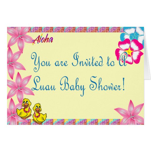 Luau Ducky Baby Shower Invitation Greeting Card | Zazzle.