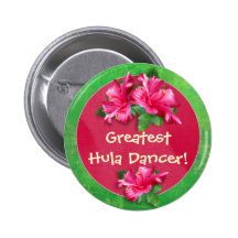 Luau Games Award Buttons with Pink Hibiscus