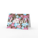 luau in brown invitation cards