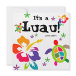Luau Party Hibiscus Flowers Turtle Colourful