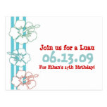 Luau Party Invitations Post Cards