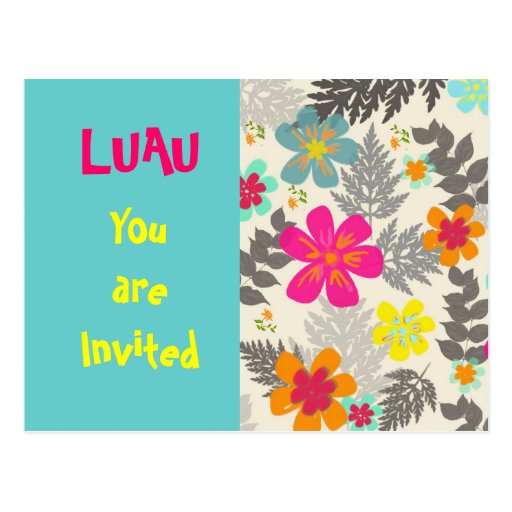 Luau Time party invitation postcard