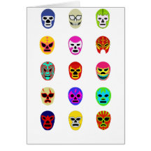 Lucha Libre Mask Mexican Wrestling Greeting Cards