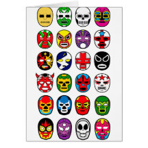 Lucha Libre Mask wrestler Mexican Wrestling Greeting Cards