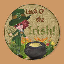 Luck O' the Irish Leprechaun magnet magnets