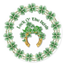 Luck O' The Irish Round Stickers