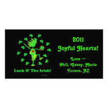Luck O' the Irish Whimsical Design Personalized Photo Card