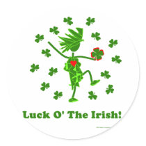 Luck O' the Irish Whimsical Design Sticker
