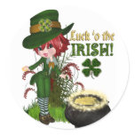Luck O'the Irish Leprechaun stickers