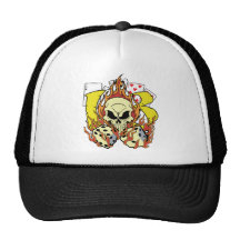 Lucky 13 Dice and Skull Mesh Hats