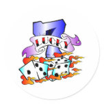 Lucky 7 & Dice Tattoo stickers