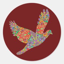 LUCKY Angel Bird Round Sticker