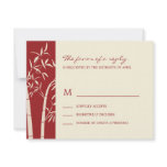 Lucky Bamboo Wedding RSVP Card - Red invitations