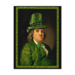 Lucky Ben Franklin Framed for St Patrick's Day postcards