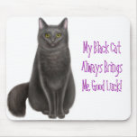 Lucky Black Cat Mousepad