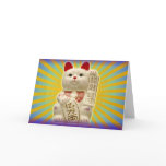 Lucky Cat Japanese Good Luck Waving Cat cards