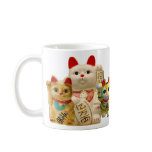 Lucky Cat Japanese Good Luck Waving Cats Group Coffee Mugs