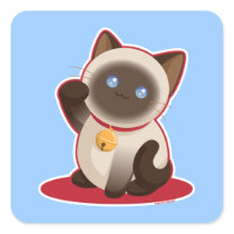Lucky Cat Square Sticker