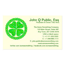 Lucky Celtic Shamrock Business Cards