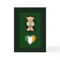 Lucky Clover Teddy Bear Greeting Card