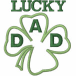 Lucky Dad Embroidered Clover Leaf embroidered shirts