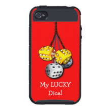 Lucky Dice, Fuzzy Dice, Game Piece iPhone 4 Cases