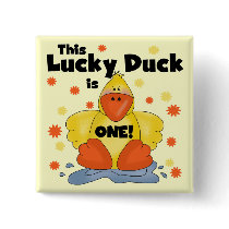 Lucky Duck 1st Birthday  T-shirts and Gifts Pins