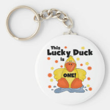 Lucky Duck 1st Birthday  T-shirts and Gifts Key Chains